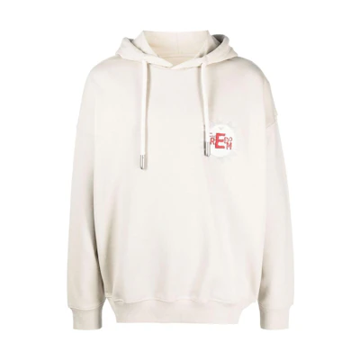 Emporio Armani SS23 Logo Embroidered Hoodie in Light Beige 3R1M6I-1JSFZ-0136