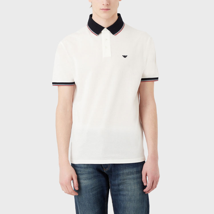 Purchase EMPORIO ARMANI SS23 Logo Embroidered Short Sleeve Polo Men Off-White. 3R1F70-1JTKZ-01F9