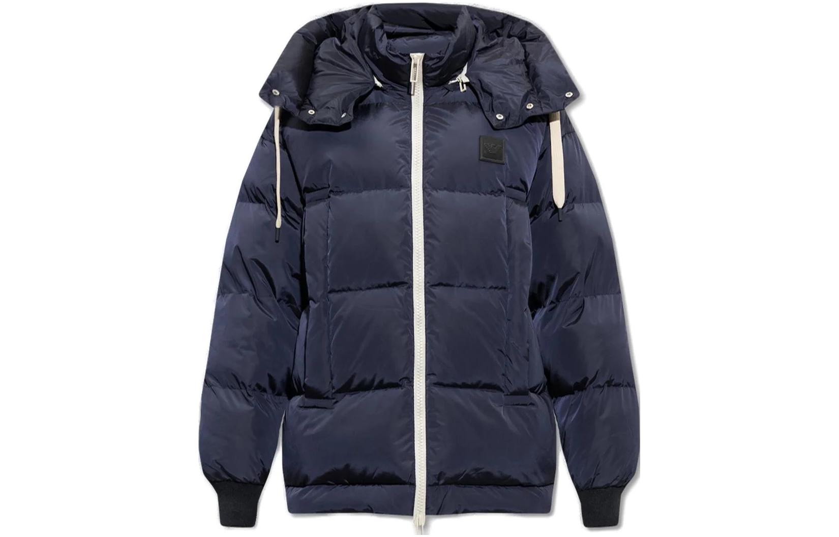 Emporio Armani SS23 Logo Long Sleeve Puffer Jacket Navy Blue 499001-NQTZ0-920
