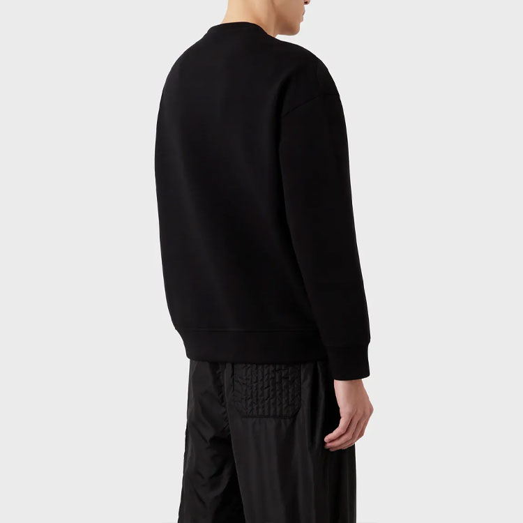 Purchase エンポリオアルマーニ SS23 ロゴプリント クルーネック 長袖スウェット メンズ ブラック 3R1MDH-1JHSZ-0094