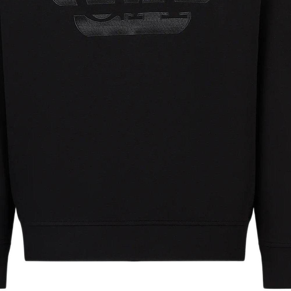 Sizing エンポリオアルマーニ SS23 ロゴプリント クルーネック 長袖スウェット メンズ ブラック 3R1MDH-1JHSZ-0094