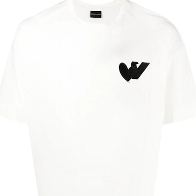Emporio Armani SS23 Logo Print Crewneck Short Sleeve Tee White. 6L1TG2-1JSAZ-0101 Details for Emporio Armani SS23 Logo Print Crewneck Short Sleeve Tee White. 6L1TG2-1JSAZ-0101