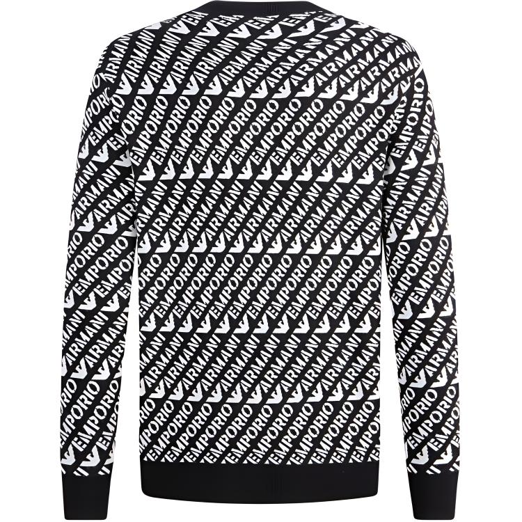 Lookbook エンポリオアルマーニ SS23 ロゴプリント クルーネックスウェット ネイビー/ホワイト 6R1MU2-1MMKZ-F905