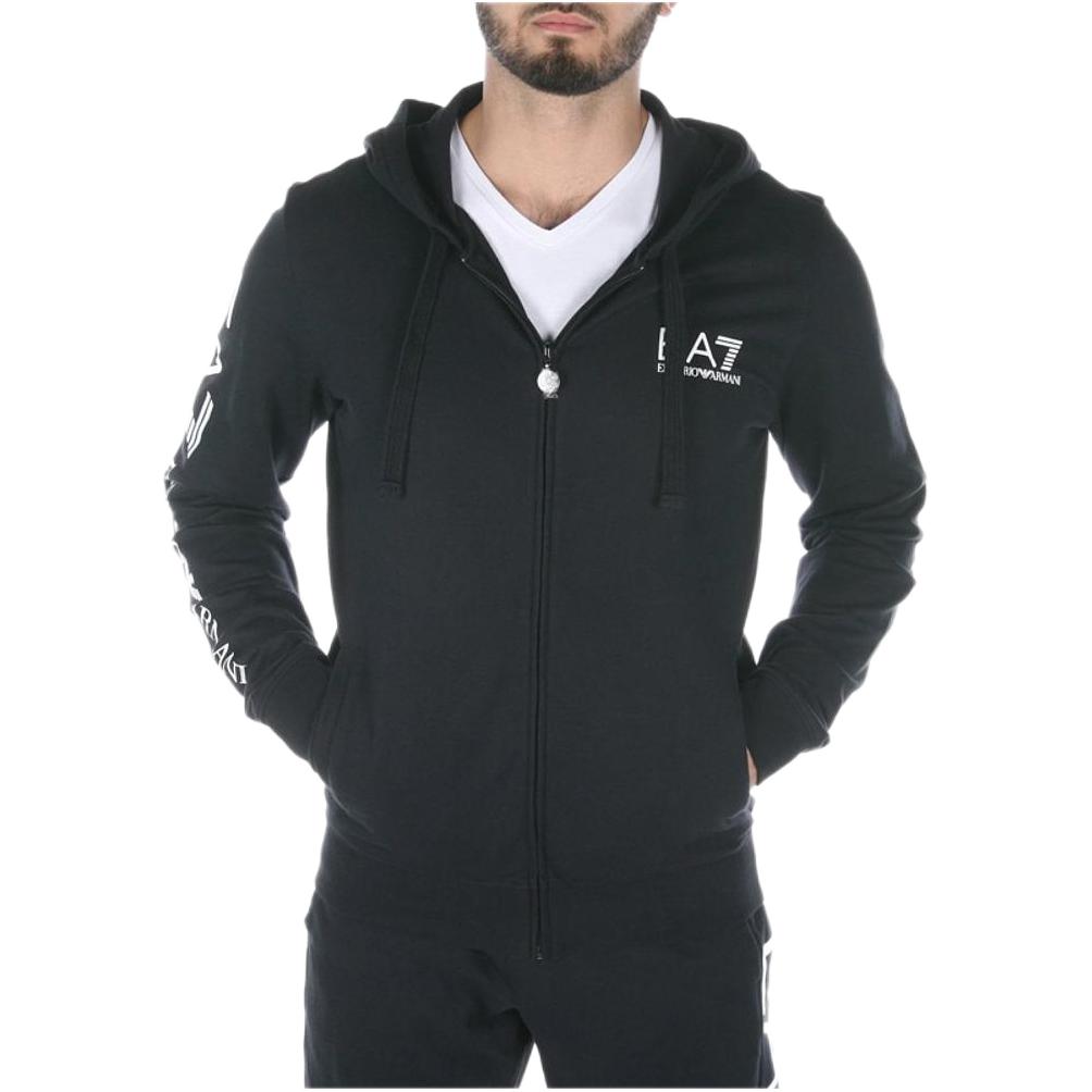 Emporio Armani SS23 Logo Print Hoodie Jacket Black 2744256-P2800-0020