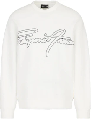 Emporio Armani SS23 Logo Print Pullover Sweatshirt Lelaki Putih 3R1MDK-1JHSZ-0101 Buy Emporio Armani SS23 Logo Print Pullover Sweatshirt Lelaki Putih 3R1MDK-1JHSZ-0101