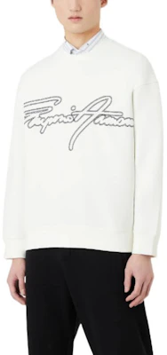 Emporio Armani SS23 Logo Print Pullover Sweatshirt Lelaki Putih 3R1MDK-1JHSZ-0101 Shop Emporio Armani SS23 Logo Print Pullover Sweatshirt Lelaki Putih 3R1MDK-1JHSZ-0101