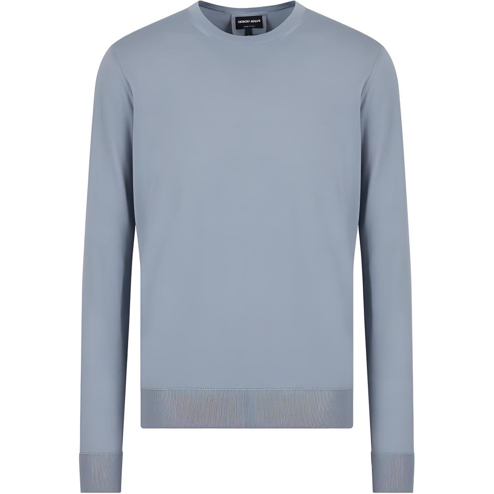 Emporio Armani SS23 Loose Fit Crewneck Sweater - Blue 8NSM01S-M99Z1-UBSG