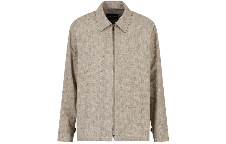 Emporio Armani SS23 Mesh Zip-Up Jacket Beige D41R51-D1241-1118