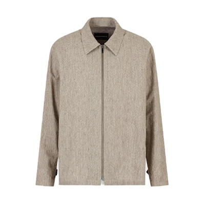 Emporio Armani SS23 Mesh Zip-Up Jacket Beige D41R51-D1241-1118