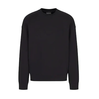 Emporio Armani SS23 Navy Blue Crewneck Long-Sleeve Sweatshirt 3R1MDJ-1JWPZ-09J9