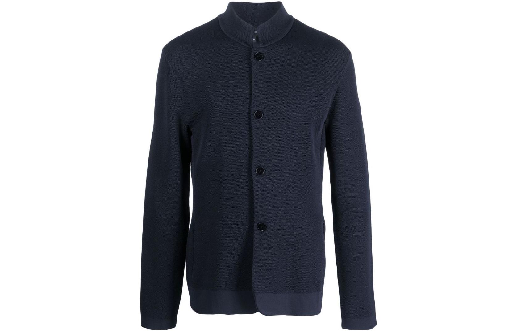 Emporio Armani SS23 Navy Blue Single-Breasted Long-Sleeve Jacket 6L1GY1-1MFDZ-0922