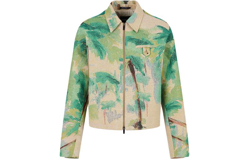 Emporio Armani SS23 Palm Tree Print Loose Fit Jacket Green メンズ D41R52-D1249-509