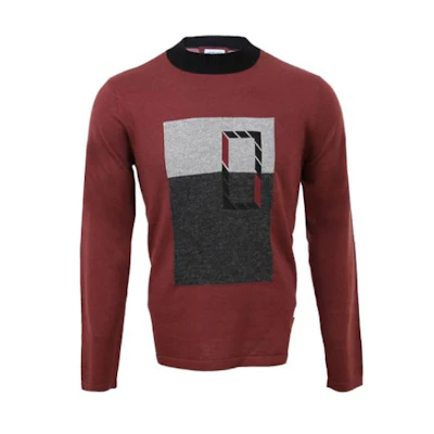 Emporio Armani SS23 Pattern Print Colorblock Crewneck Sweatshirt SCM16M-SC16M-353