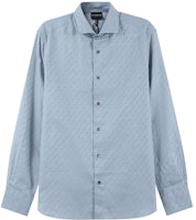 EMPORIO ARMANI SS23 Patterned Button-Up Collared Long Sleeve Shirt Grey Blue Men 3R1C86-1K0DZ-F748 EMPORIO ARMANI SS23 Patterned Button-Up Collared Long Sleeve Shirt Grey Blue Men 3R1C86-1K0DZ-F748