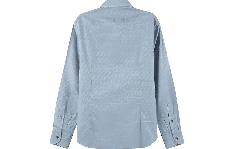 Lookbook エンポリオアルマーニ SS23 メンズパターン長袖シャツ グレーブルー 3R1C86-1K0DZ-F748