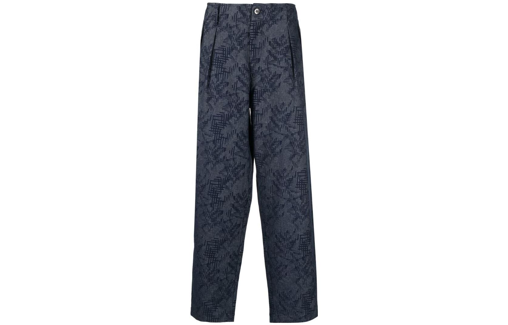 Order Emporio Armani SS23 男士藍色直筒休閒褲條紋款式 3R1P6V-1NV4Z-0920