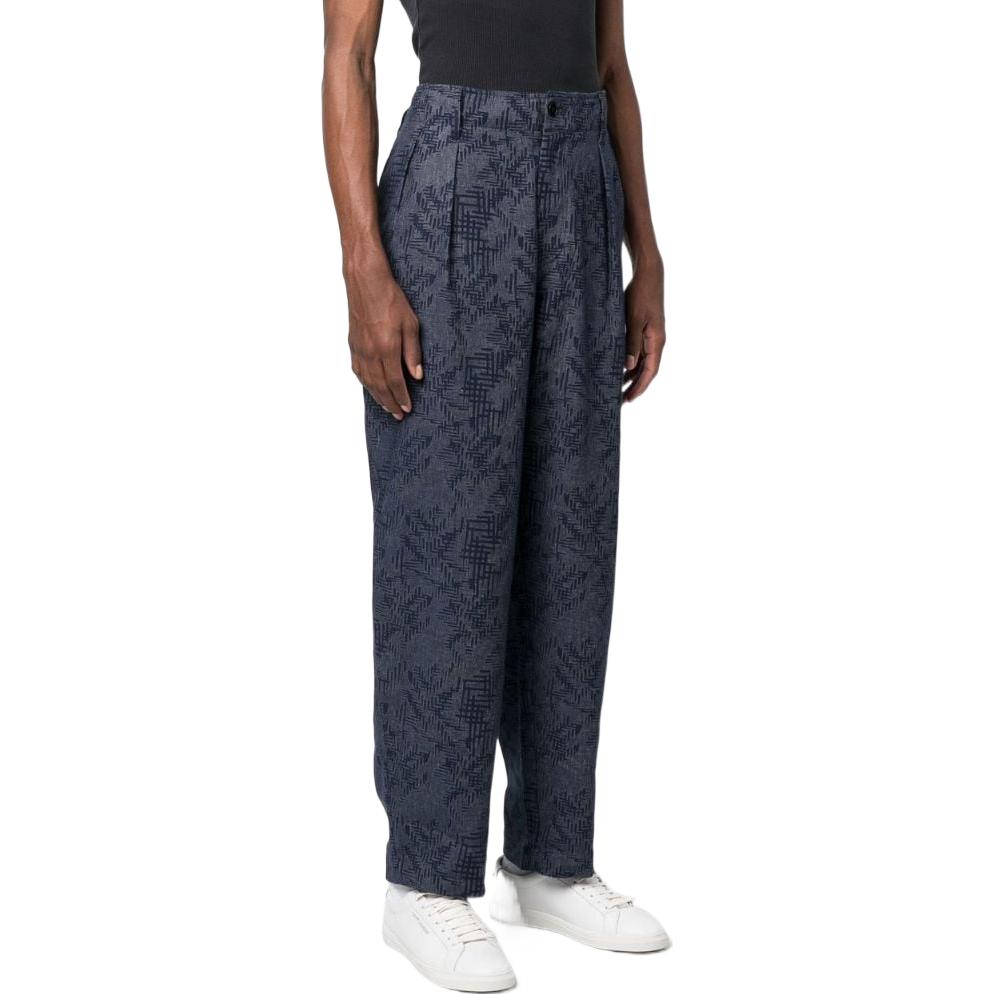 Purchase Emporio Armani SS23 男士藍色直筒休閒褲條紋款式 3R1P6V-1NV4Z-0920