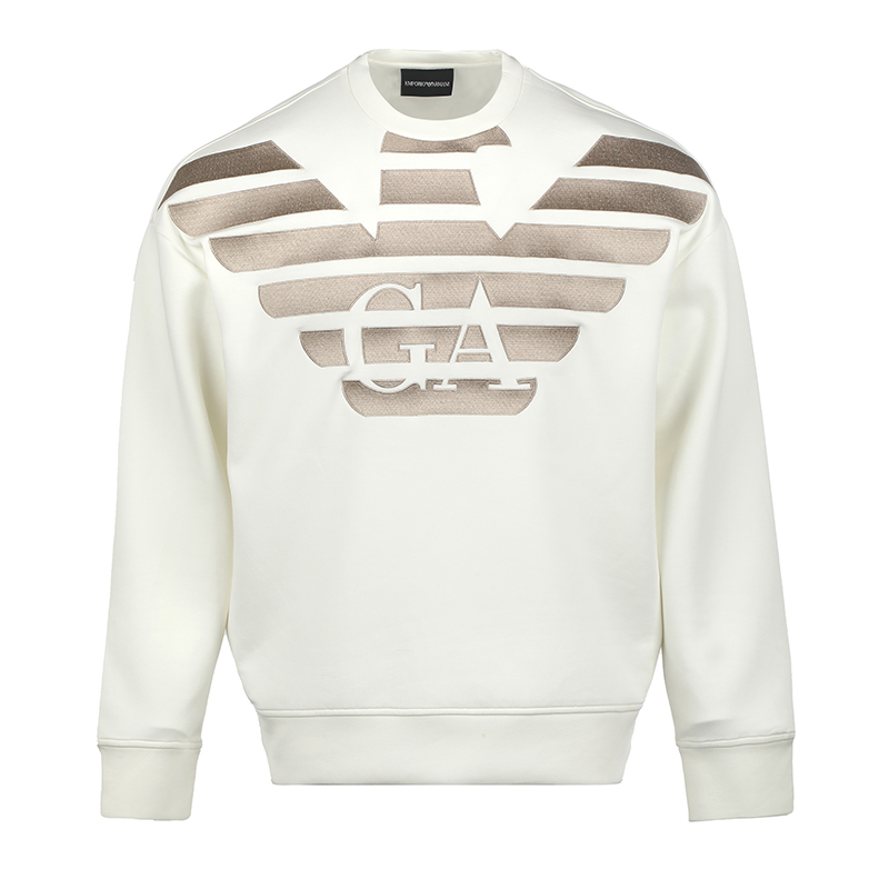 Emporio Armani SS23 Printed Eagle Logo Crewneck Sweatshirt White () 3R1MDH-1JHSZ-01G0