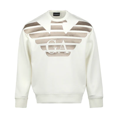 Emporio Armani SS23 Printed Eagle Logo Crewneck Sweatshirt White () 3R1MDH-1JHSZ-01G0