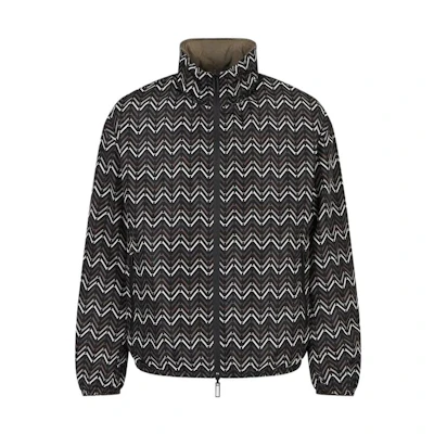 Emporio Armani SS23 Reversible Herringbone Long-Sleeve Jacket Black 3R1BR7-1NTDZ-F744