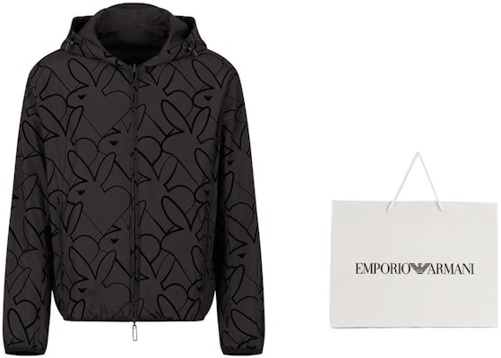 Emporio Armani SS23双面连帽夹克 黑色兔年印花外套. 3R1BD4-1NRZZ-F062 Shop Emporio Armani SS23双面连帽夹克 黑色兔年印花外套. 3R1BD4-1NRZZ-F062