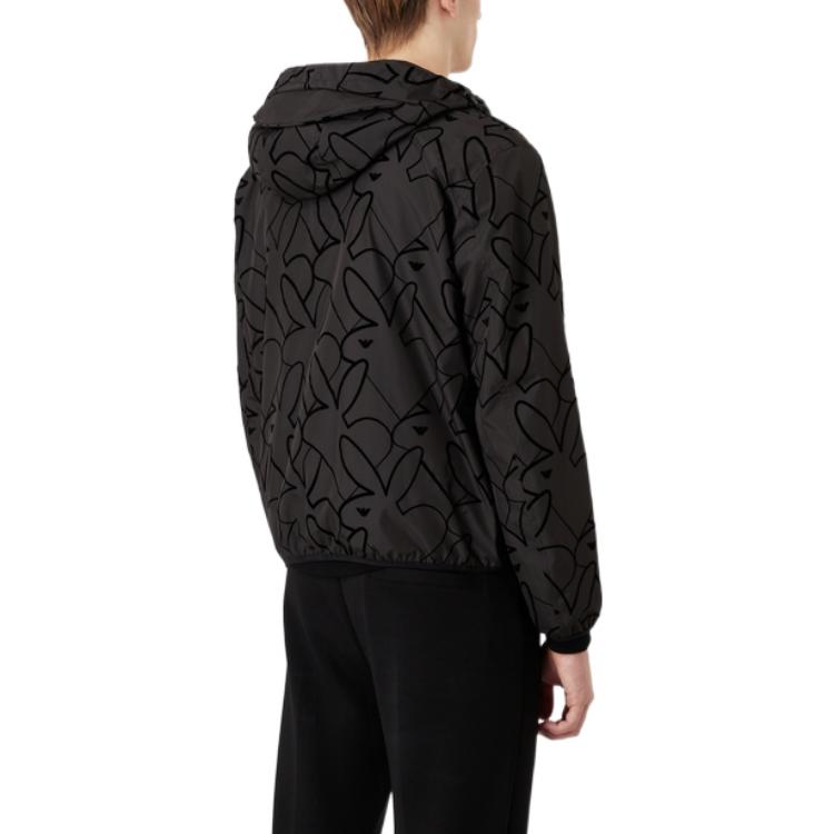 Sizing Emporio Armani SS23双面连帽夹克 黑色兔年印花外套. 3R1BD4-1NRZZ-F062