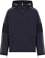 Emporio Armani SS23 Reversible Striped Hooded Jacket Blue Men 3R1BR9-1NVXZ-0920 Emporio Armani SS23 Reversible Striped Hooded Jacket Blue Men 3R1BR9-1NVXZ-0920