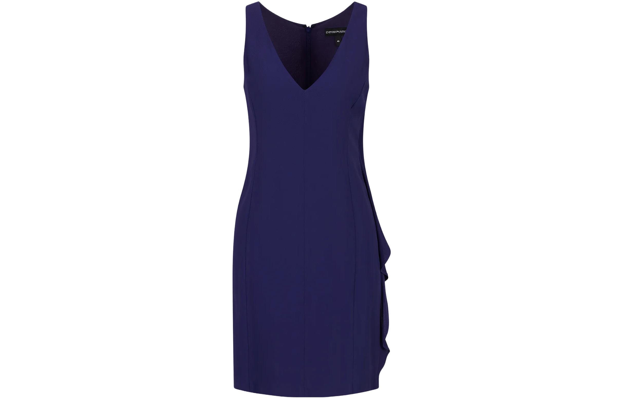 Details for 엠포리오 아르마니 SS23 민소매 브이넥 지퍼 솔리드 컬러 원피스 3R2A73-2NQ2Z-0999