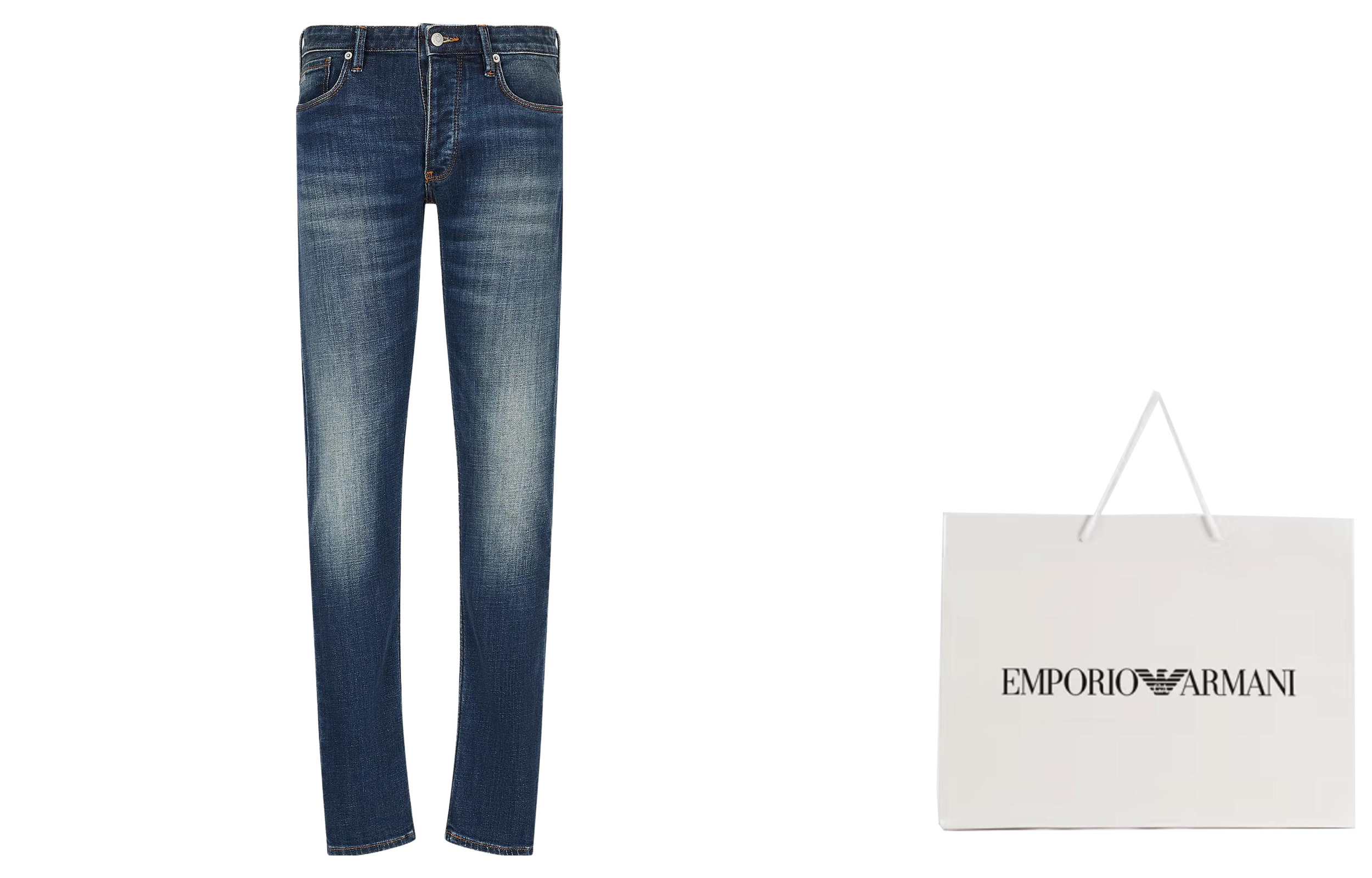 Emporio Armani SS23 Slim-Fit Distressed Logo Jeans Men Denim Blue. 3R1J75-1D0DZ-0941 圖 3
