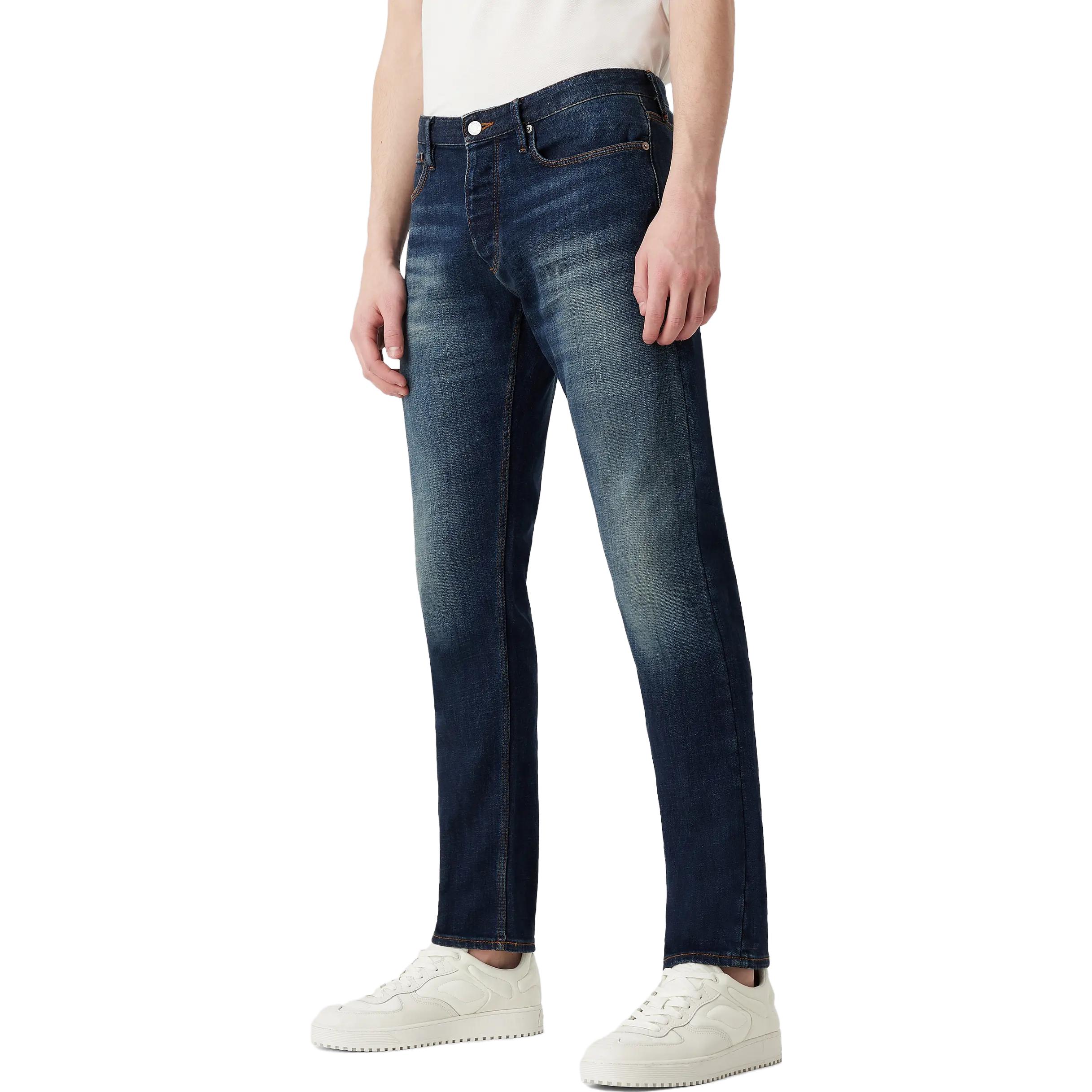 Emporio Armani SS23 Slim-Fit Distressed Logo Jeans Men Denim Blue. 3R1J75-1D0DZ-0941 圖 4