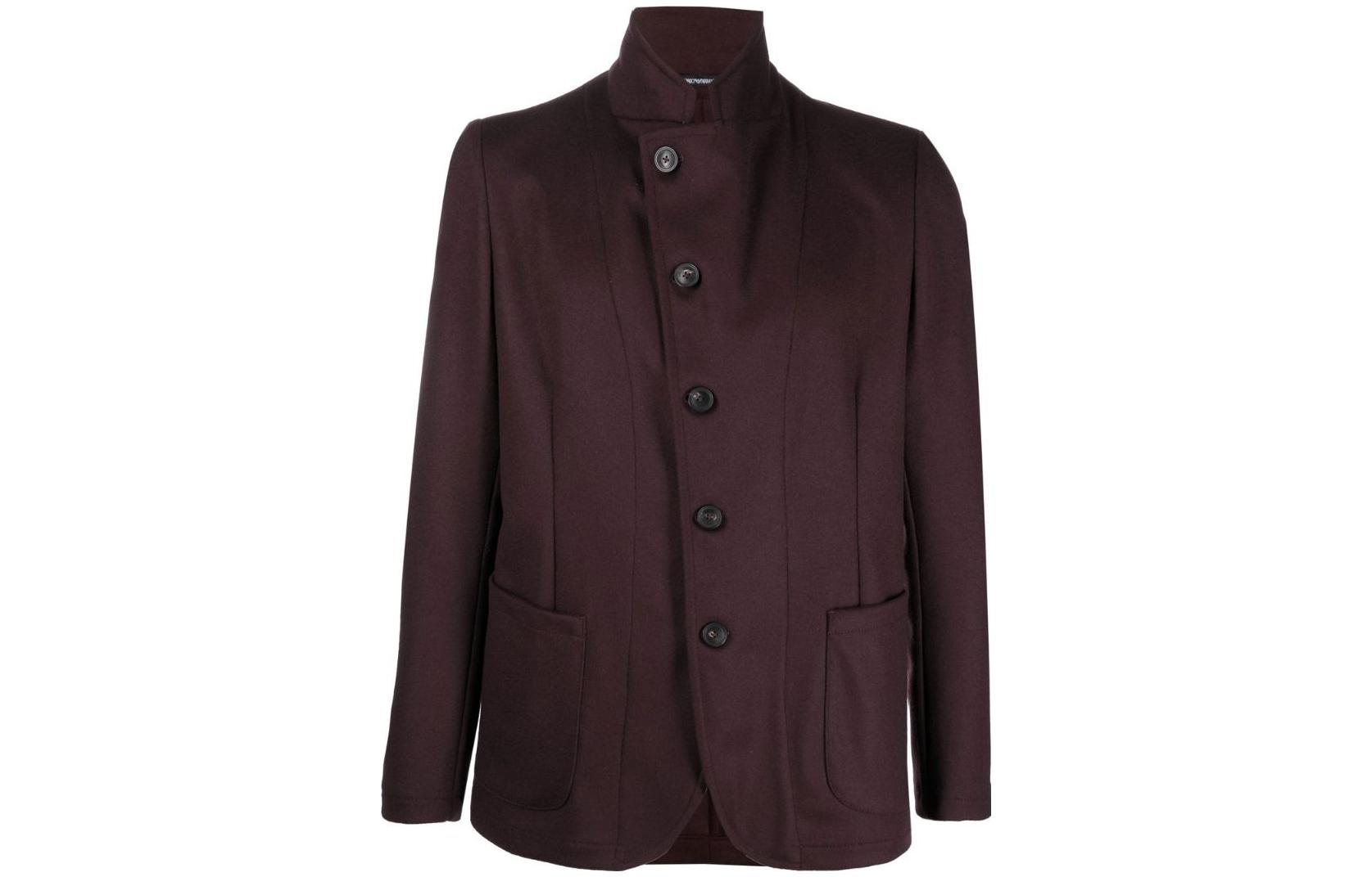 Emporio Armani SS23 Solid Casual Shirt Jacket - Deep Purple H31G57-C1210-350