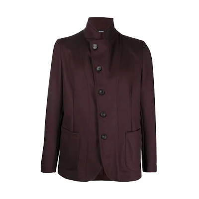 Emporio Armani SS23 Solid Casual Shirt Jacket - Deep Purple H31G57-C1210-350