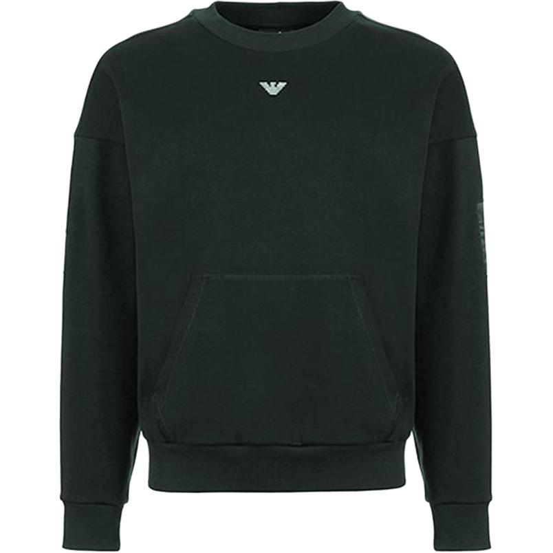 Emporio Armani SS23 Solid Color Crewneck Long Sleeve Sweatshirt Green 3G1M96-1JSQZ-0537
