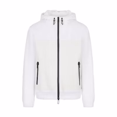 Emporio Armani SS23 Solid Color Pocket Hooded Jacket White D41R70-D1P70-1101