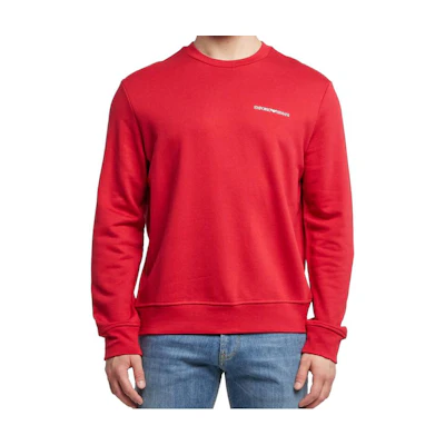 Emporio Armani SS23 Solid Color Red Crewneck Long Sleeve Sweatshirt 3L1MFZ-1JRIZ-0357