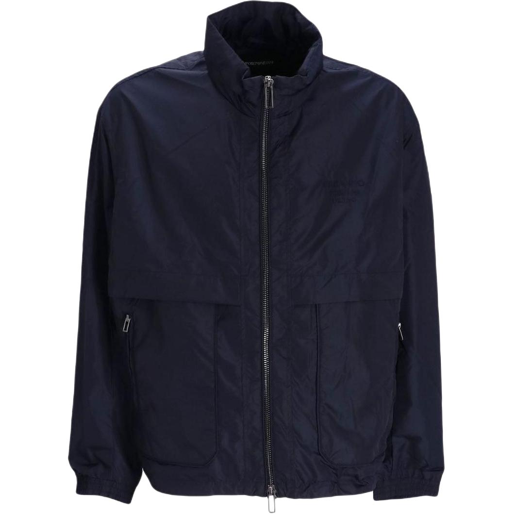 Emporio Armani SS23 Solid Color Zip-Up Hoodie Jacket Black 3R1BC2-1NRMZ-0920