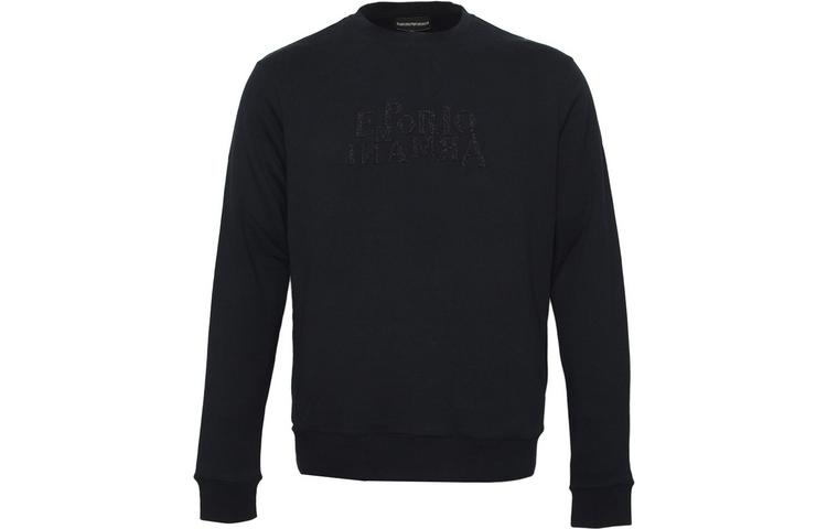 Emporio Armani SS23 Solid Logo Crewneck Long Sleeve Sweatshirt Navy Men 6Y1MA4-1JBHZ-0I45