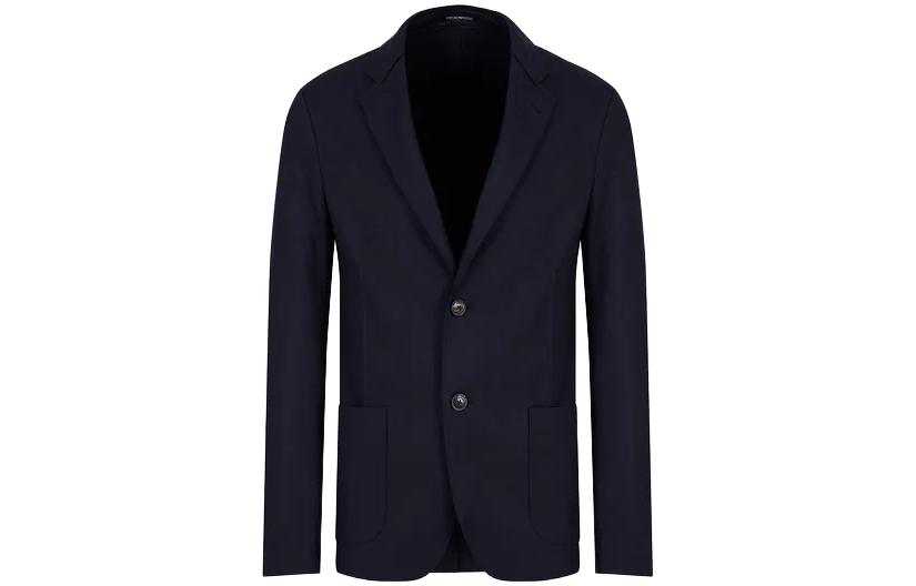 Emporio Armani SS23 Solid Navy Blue Single-Breasted Jacket H41G60-E1415-1922