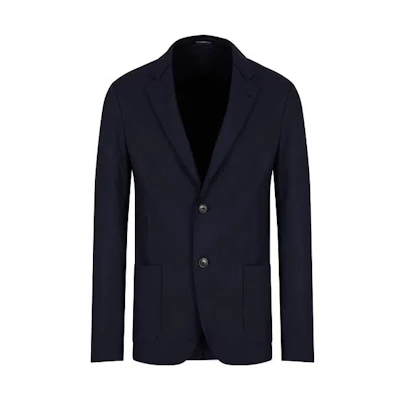 Emporio Armani SS23 Solid Navy Blue Single-Breasted Jacket H41G60-E1415-1922