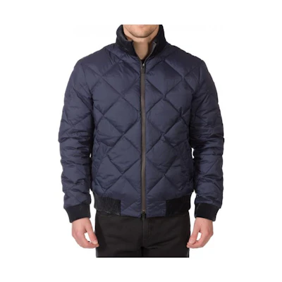 Emporio Armani SS23 Solid Quilted Zip Jacket Blue UCR14W-UCW21-921
