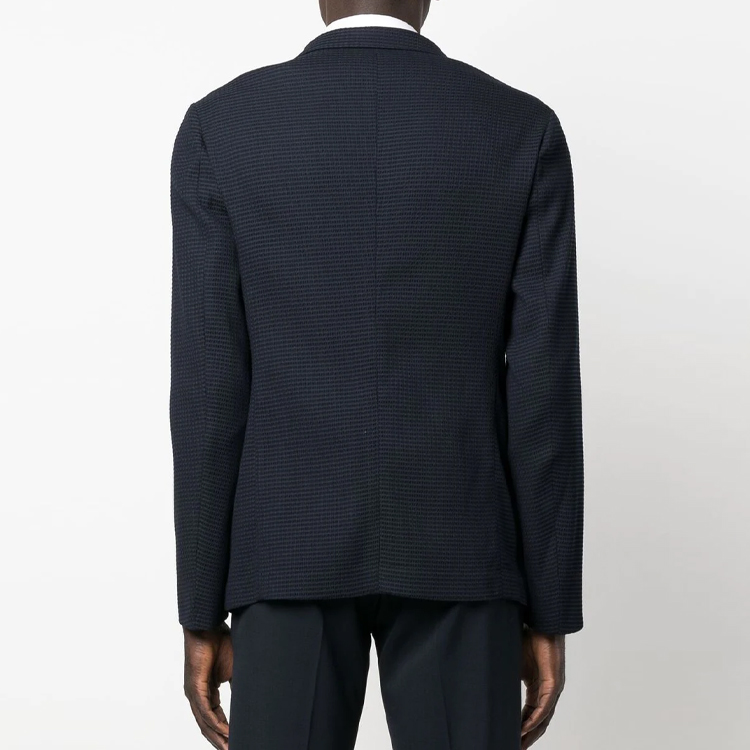EMPORIO ARMANI SS23 Solid Textured Single-Breasted Blazer Men’s Blue. H31G3-7C105-6920 圖 4