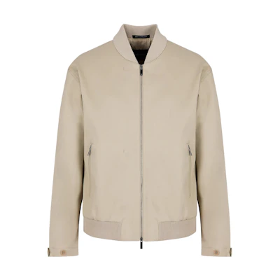 Emporio Armani SS23 Solid Zip-Up Jacket Khaki Color D41R69-D1233-1105