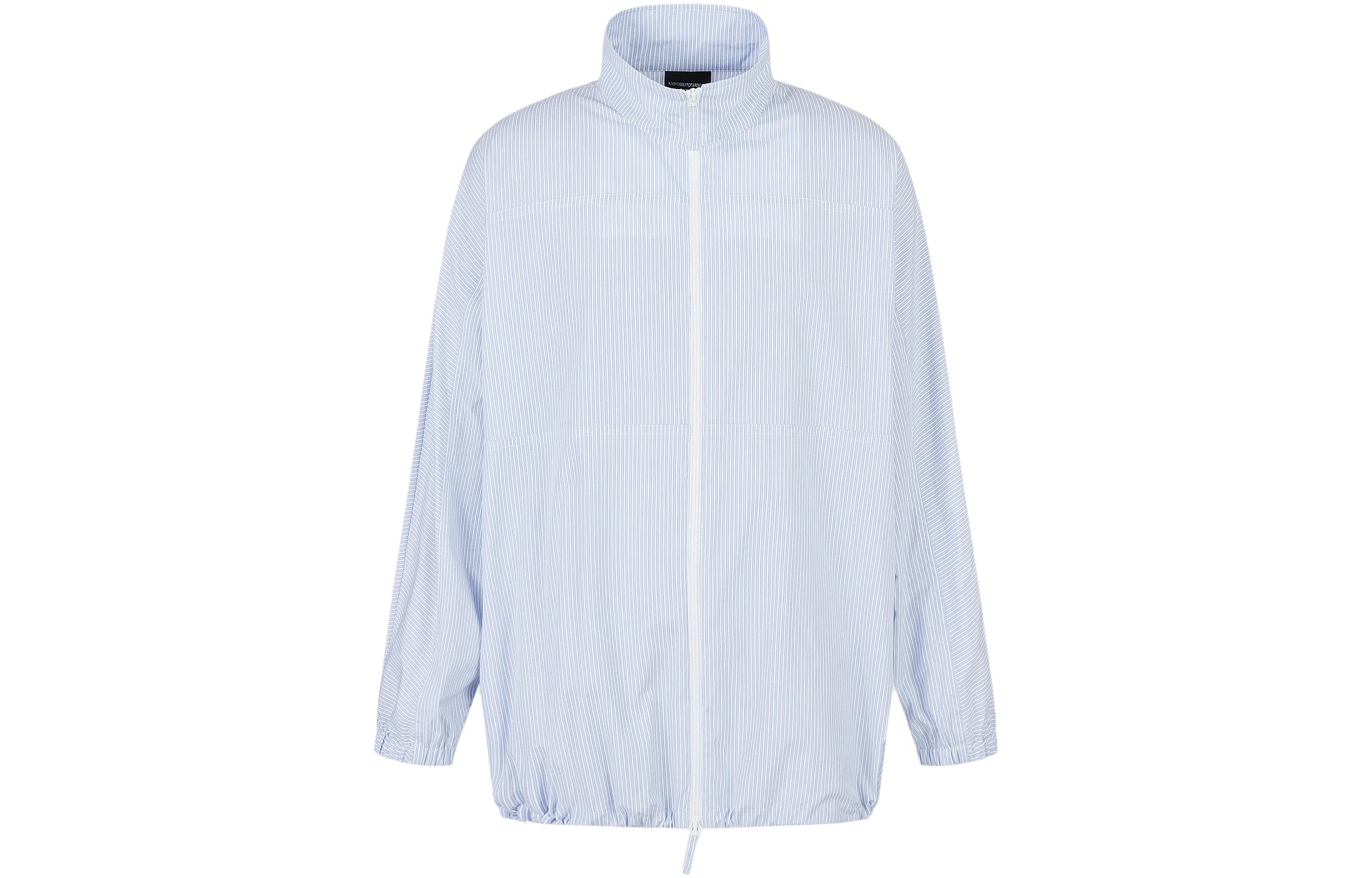 Emporio Armani SS23 Striped Full-Print Zip Jacket Men’s Light Blue D41F20-D1182-1711