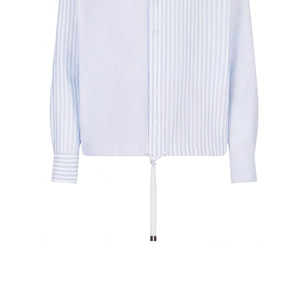 Sizing Emporio Armani SS23 Striped Print Hooded Long Sleeve Shirt Men Light Blue D41FA3-D110C-1019