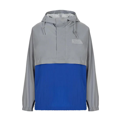 Emporio Armani SS23 Two-Tone Logo Drawstring Hooded Jacket Gray Blue Men’s 3R1B6Q-1NV2Z-F935