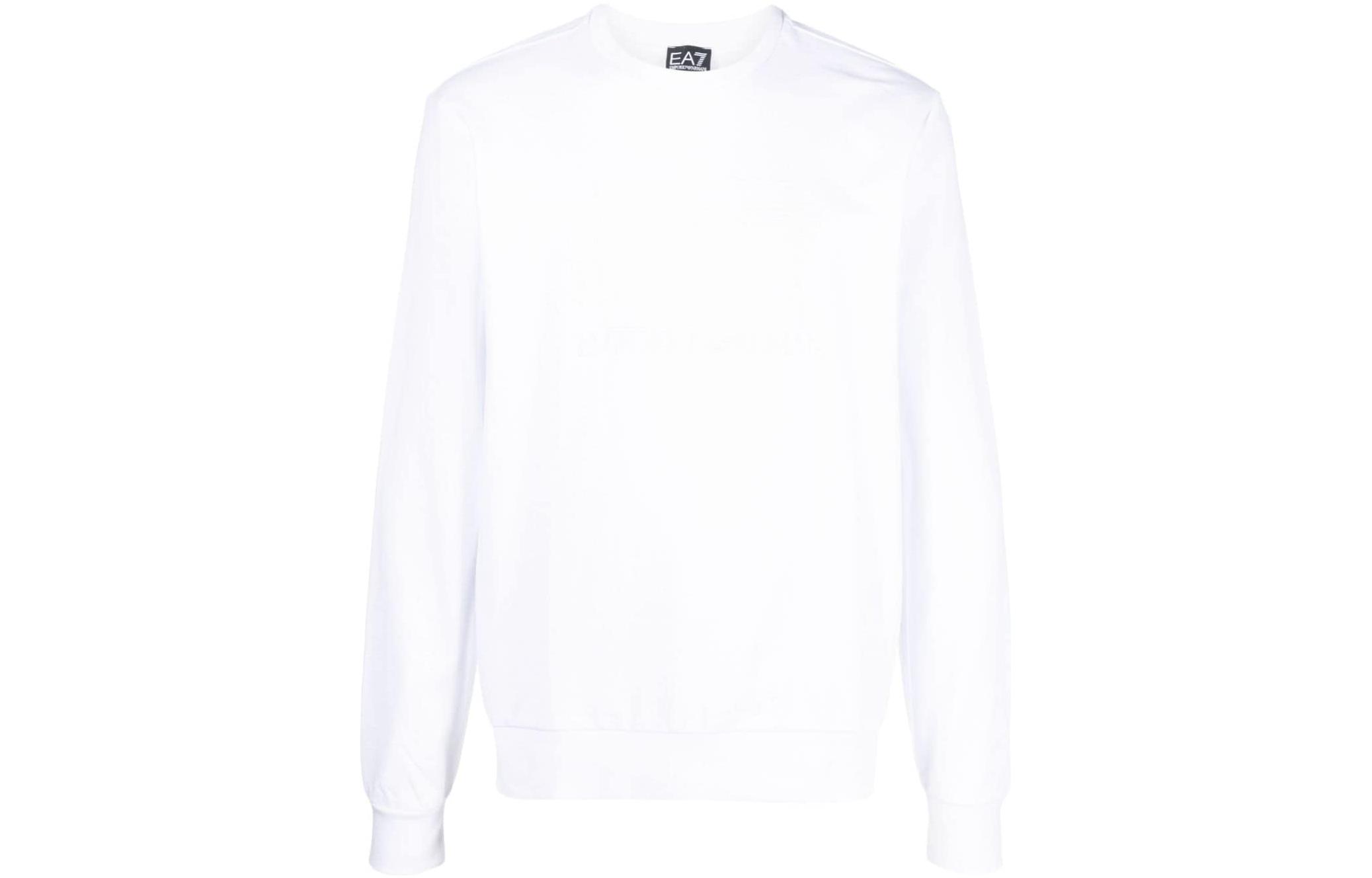 Emporio Armani SS23 White Crewneck Sweatshirt with Logo Print 3RPM60-PJ05Z-1100