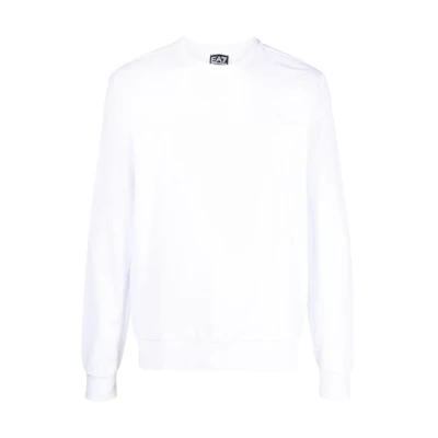 Emporio Armani SS23 White Crewneck Sweatshirt with Logo Print 3RPM60-PJ05Z-1100