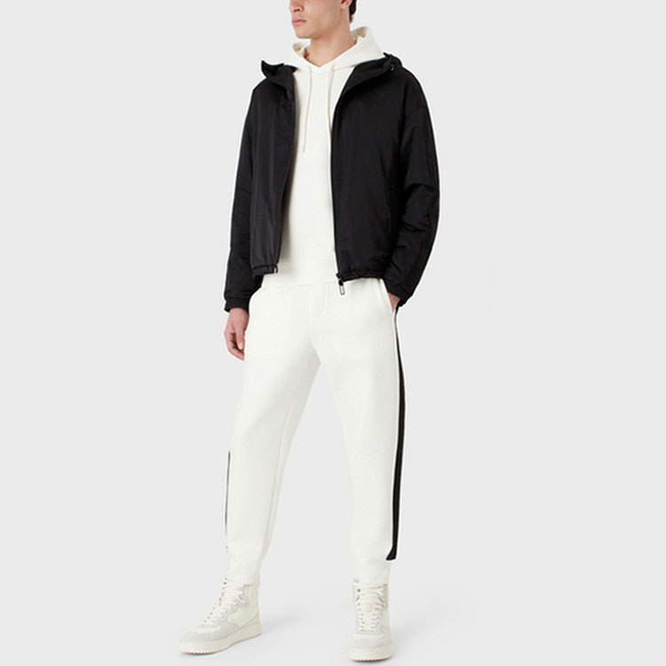 EMPORIO ARMANI SS23 White Embroidered Oversized Pullover Hoodie for Men. 3R1MBG-1JHSZ1-0101 圖 3