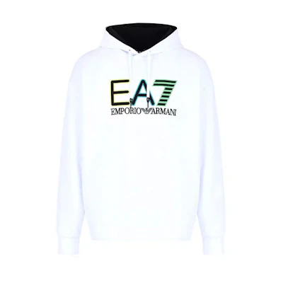 Emporio Armani SS23 White Hoodie with Letter Embroidery 3RUM07-PJEQZ-1100