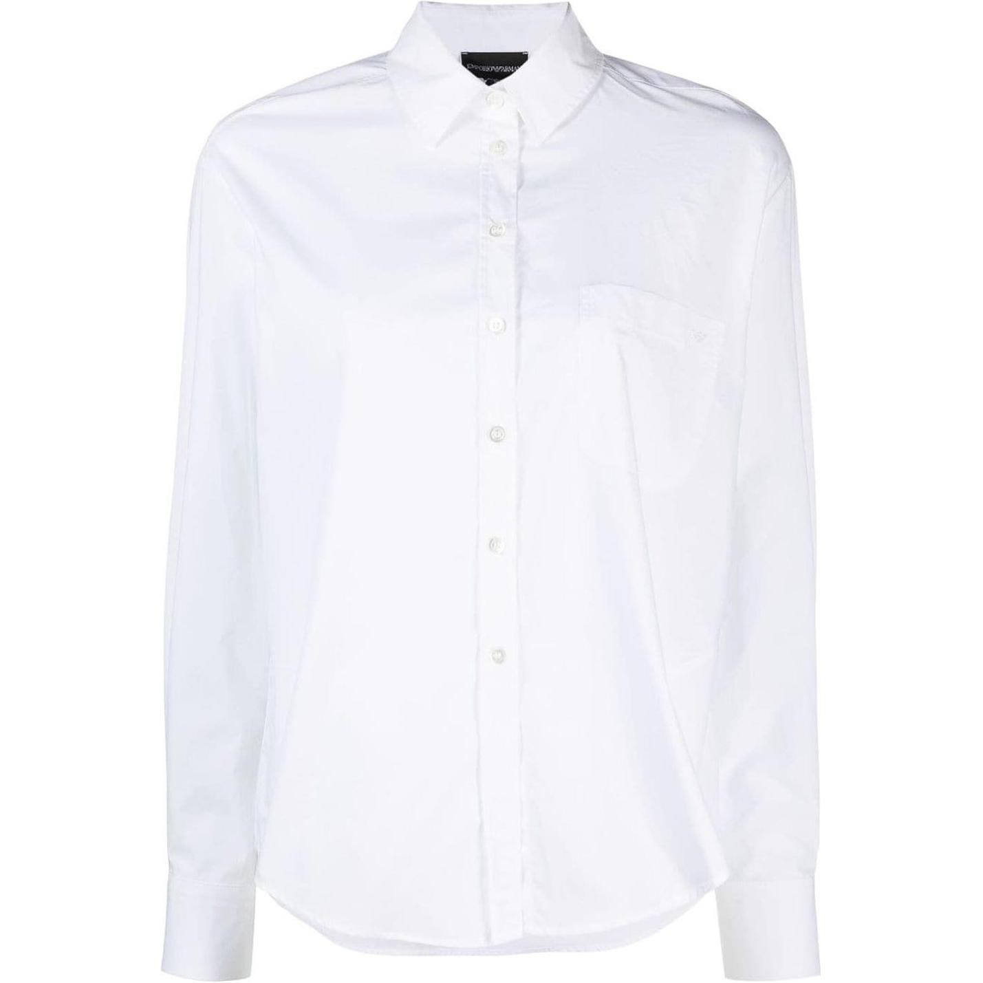 Emporio Armani SS23 White Solid Casual Single-Breasted Long Sleeve Shirt Men 6R2C67-2N0FZ-0100